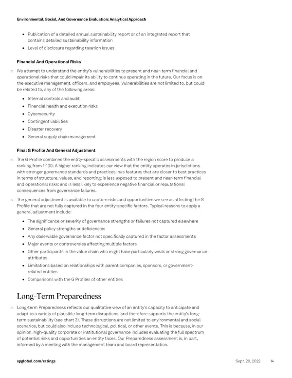 Environmental, Social, And Governance Evaluation - Page 14