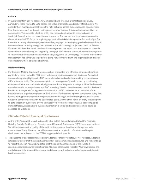 Environmental, Social, And Governance Evaluation - Page 17