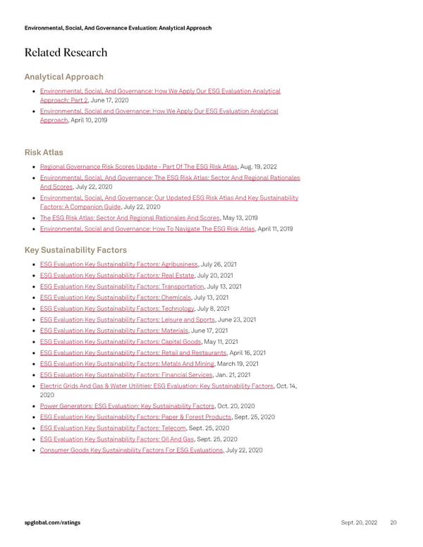 Environmental, Social, And Governance Evaluation - Page 20